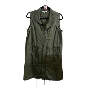 Ro & De Womens Utility Jacket Small Green Sleeveless Vest